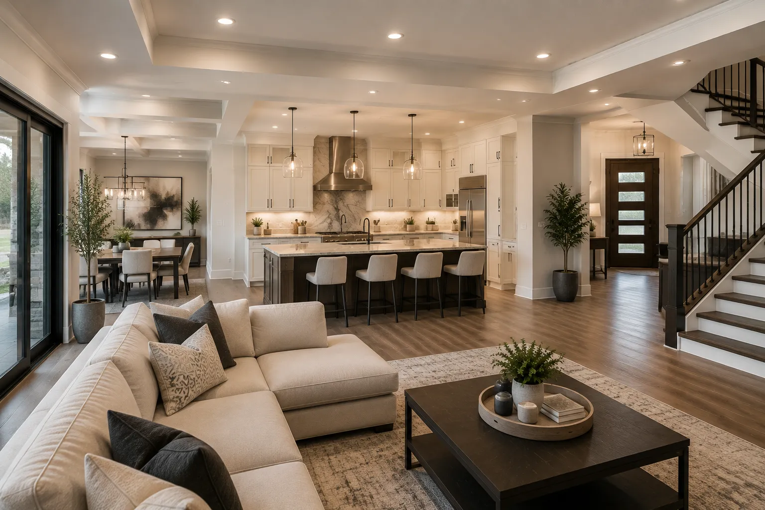 Luxury home renovation in Las Vegas by Corestone Construction with modern, cohesive interior design